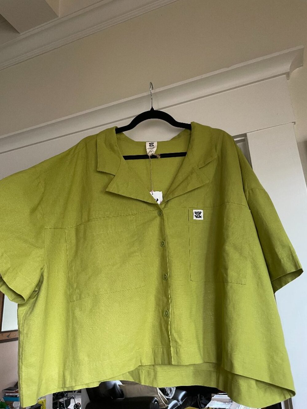Lucy & Yak Lime Green Button-Down Shirt - Picture 1 of 10